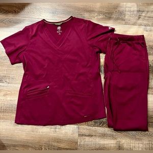 HH Works by Healing Hands - Scrubs, Wine colored, L & XL